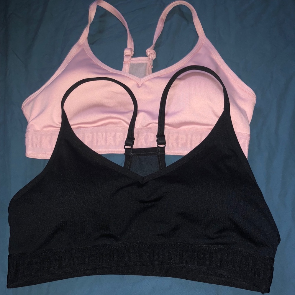 Black & pink VS pink sports bras (new &never worn)